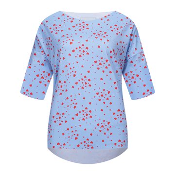 Liberté - Alma T-shirts- Light Blue Pink Heart